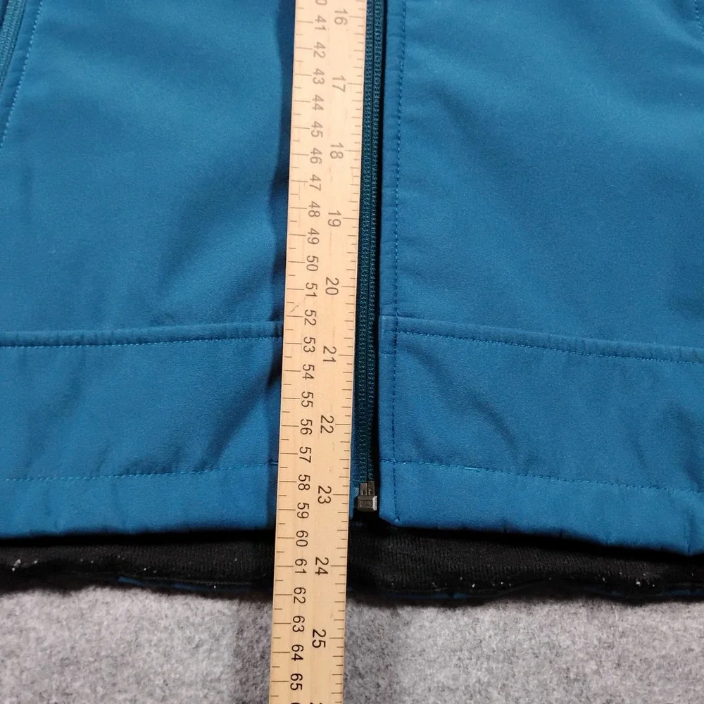The North Face Wind Wall Softshell Jacket Women's S Teal Hooded High Pile Fleece